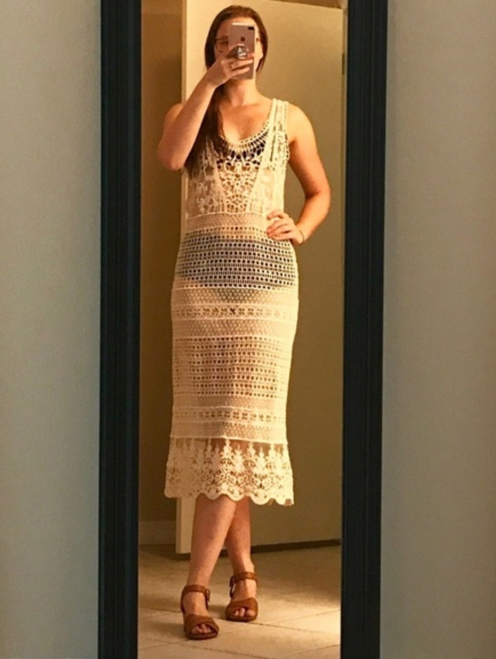 You Are Not Alone ✨️ Cream Lace Cotton Women's Cover-Up Size S